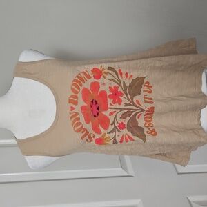 Natural Life Womens Tan Graphic Boho Print Tank Top XS